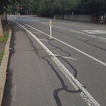 Damaged Sign at 9 Goddard Cir